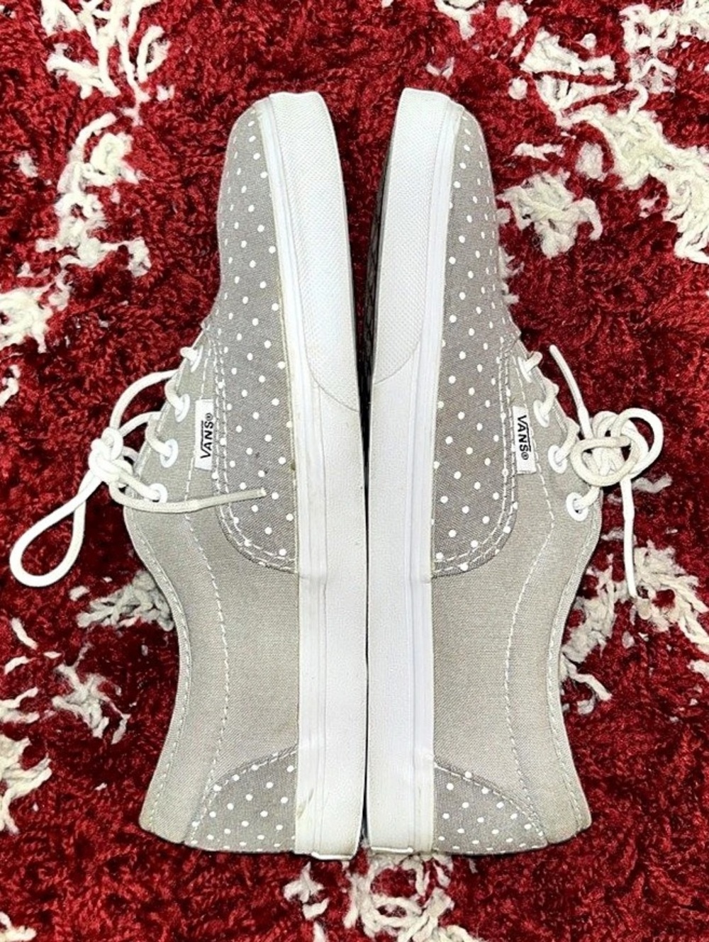 Vans Era Canvas Skate Sneaker - Gray & White Polka Dot - W7.5/M6